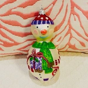 D1-Hand-Blown Snowman Tree Ornament